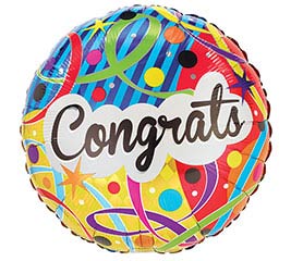 Congrats Streamers Balloon